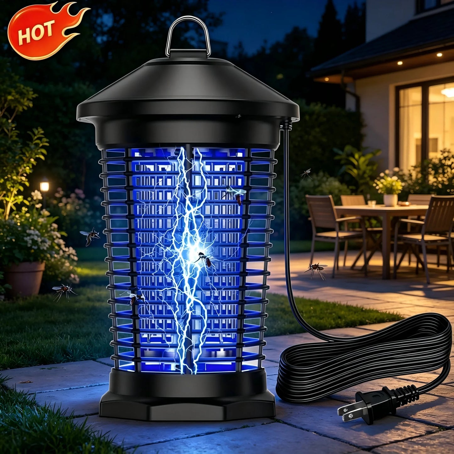 Outdoor Bug Zapper 4000V Indoor Mosquito Killer Lantern Waterproof Trap