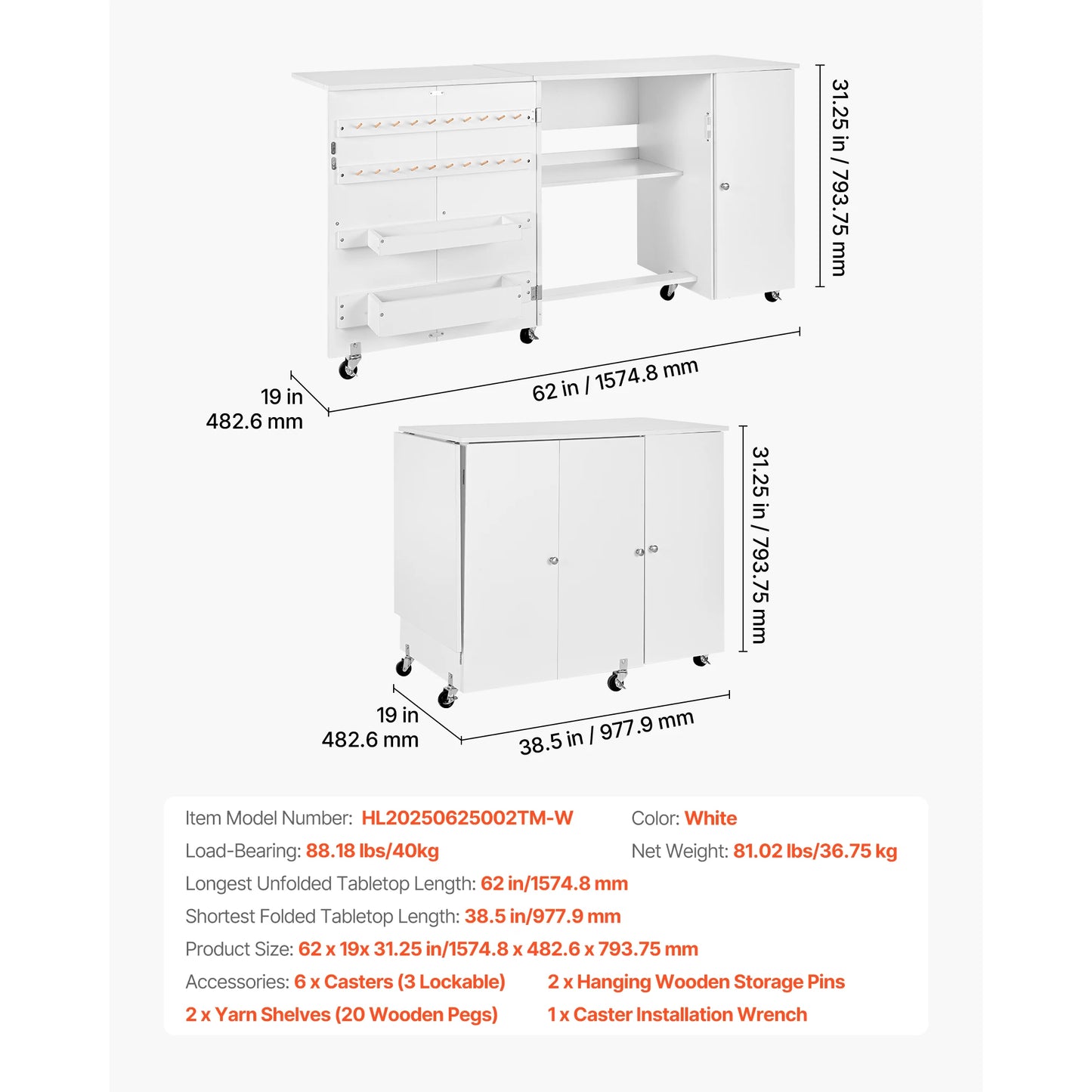 SucceBuy Folding Sewing Table Multipurpose Sewing Machine Table with Cabinet Charging Station Compact Design Side Desk for Home