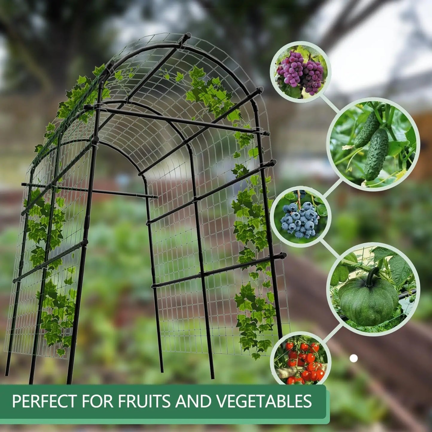 HiMISS Garden Arch Trellis Adjustable Outdoor Arbor For Climbing Plants