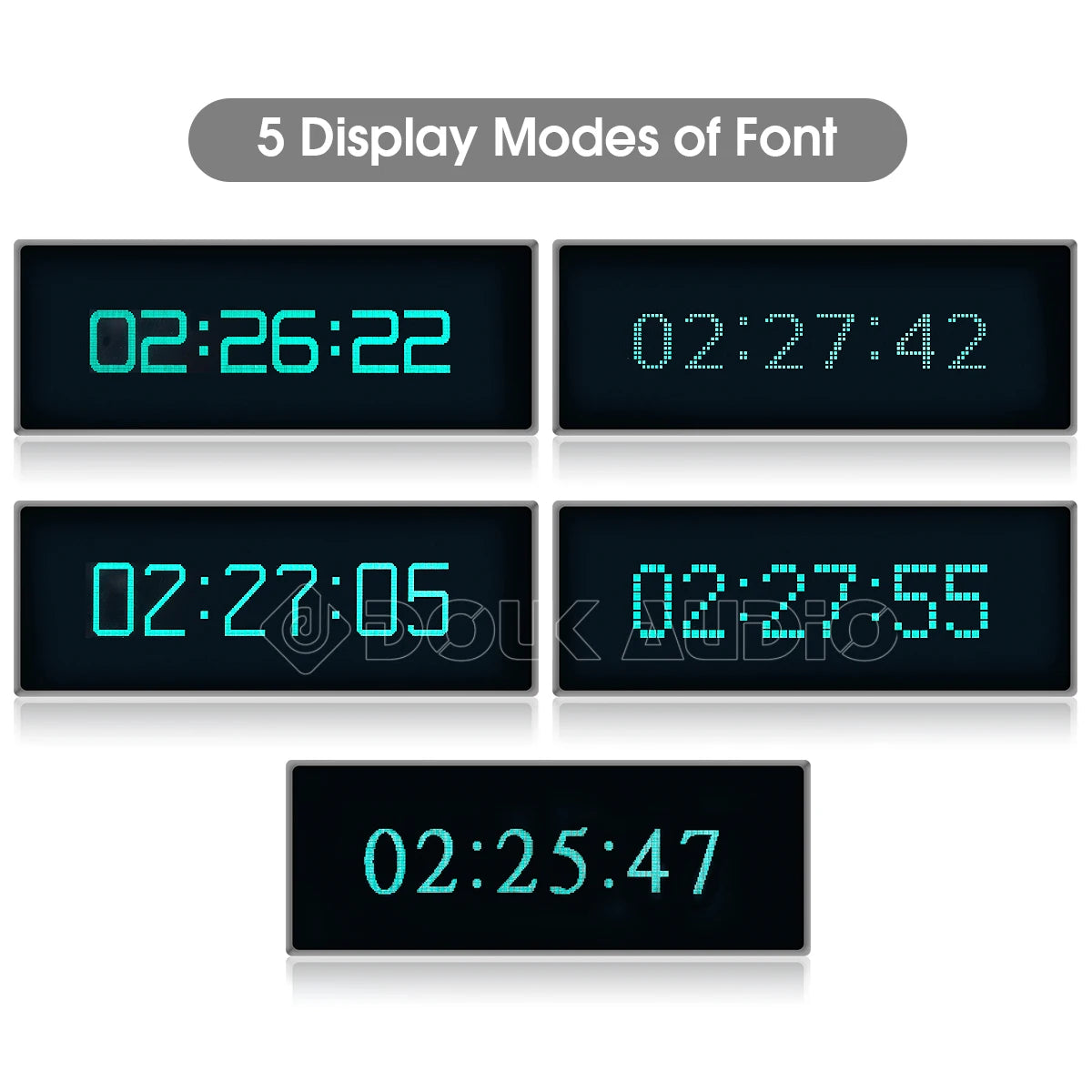 Stereo VFD Music Spectrum Sound Level Indicator Display Home Decor Clock Microphone+Line Audio VU Meter Dot Matrix