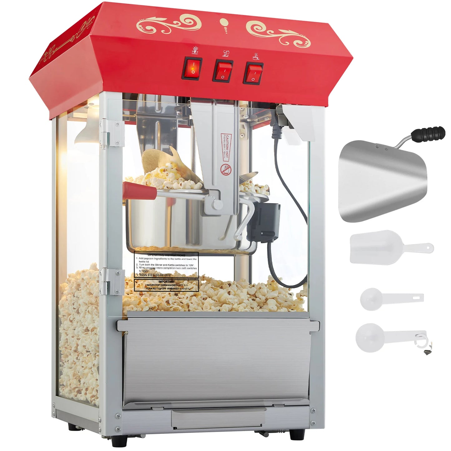 SucceBuy Commercial Electric Popcorn Maker 500W 110V