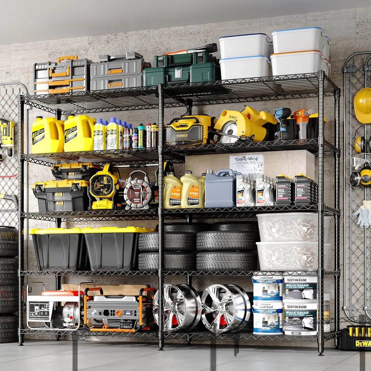 Twister Heavy Duty Adjustable Metal Storage Shelves For Kitchen Garage