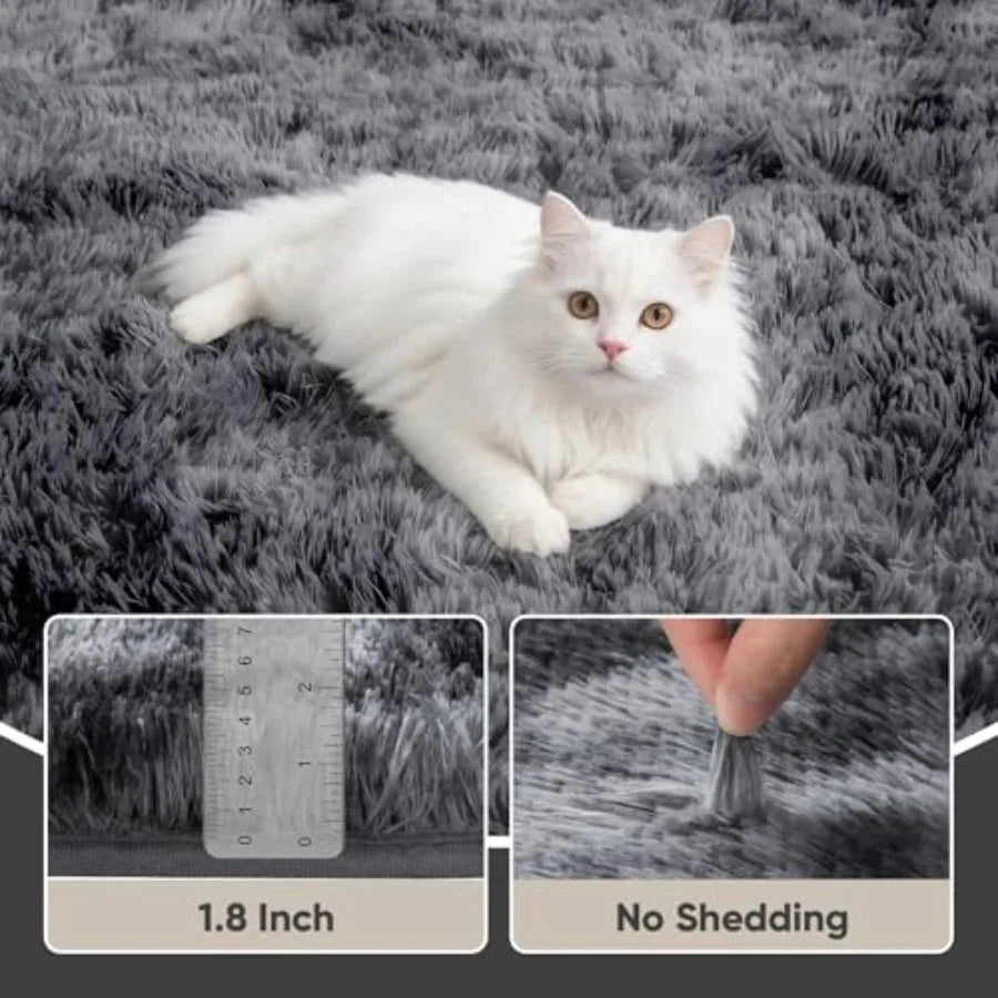 Soft Fluffy Shag Area Rug Non Slip High Pile Indoor