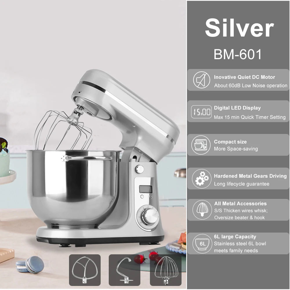 Biolomix Kitchen Stand Mixer With Dough Hook And Wire Whisk