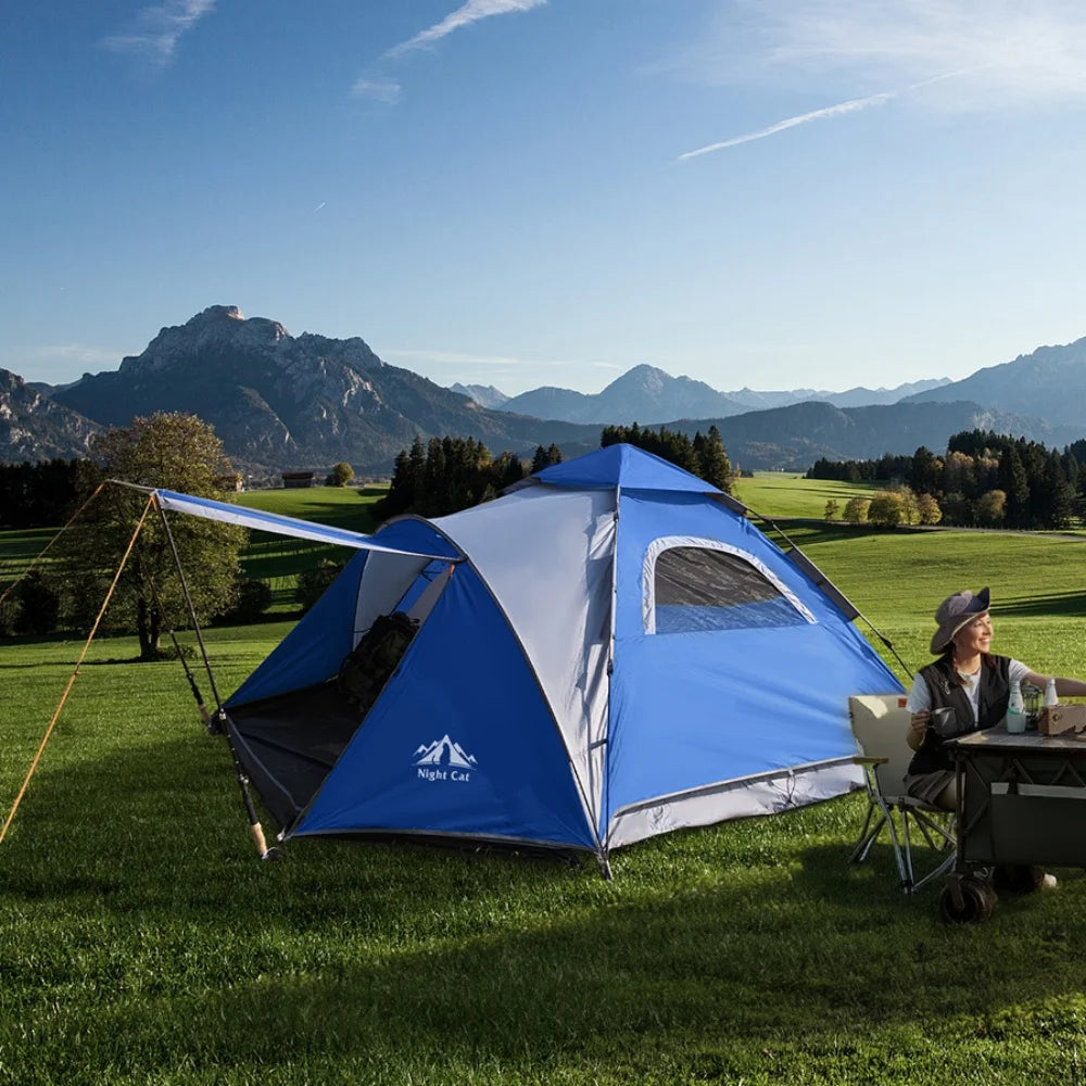 Night Cat Pop Up Tent Automatic Waterproof Rainfly