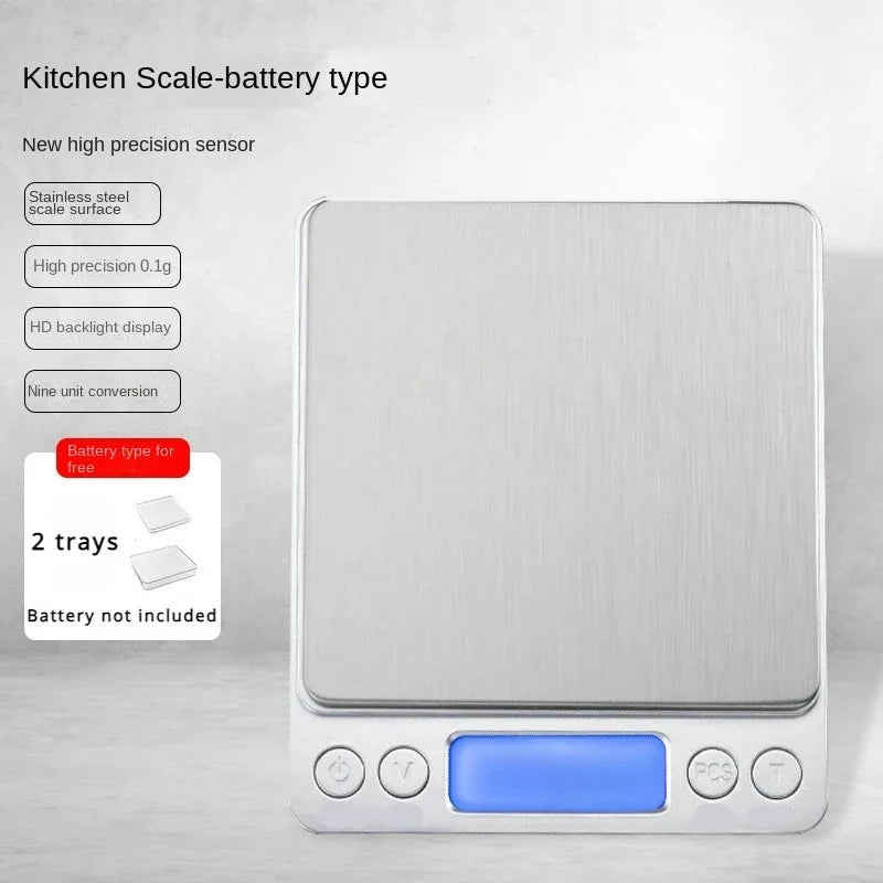Digital Kitchen Scale Mini Portable Stainless Steel Precision Scale