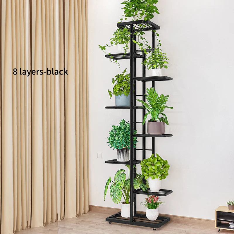 MTShining Iron 8 Tier Flower Stand Plant Holder Shelf Organizer