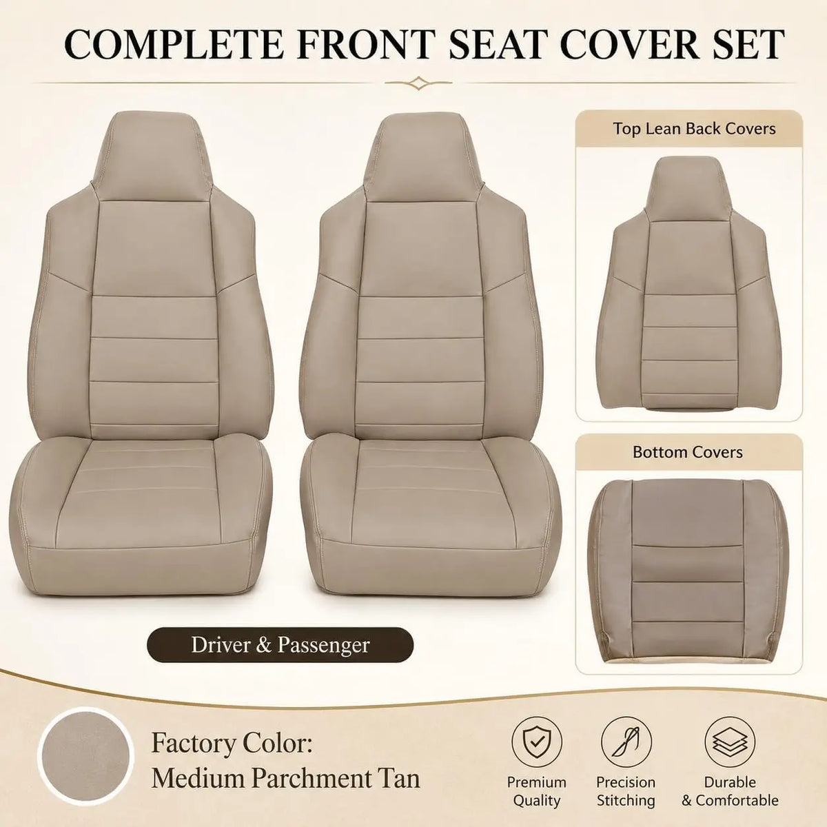 Front Microfiber Leather Car Seat Covers For Ford F250
