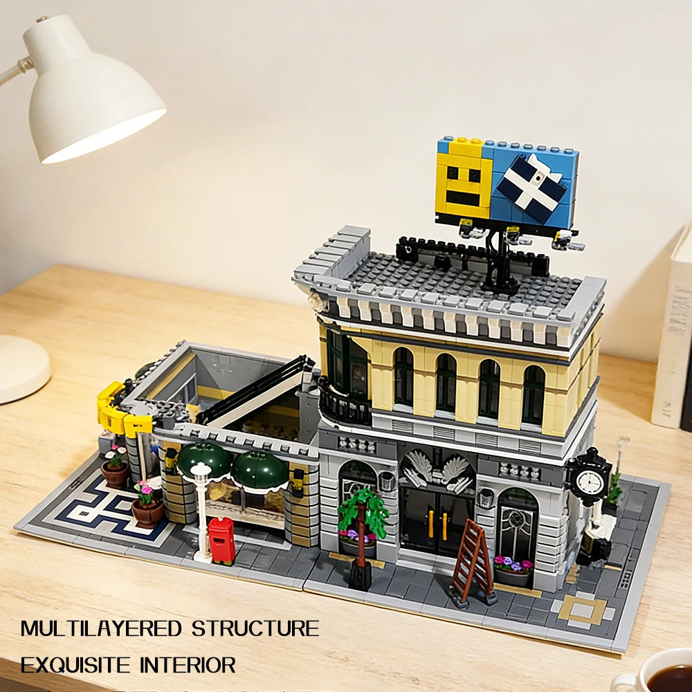 Street View Building Block Bank Model Architecture Gift Collectible
