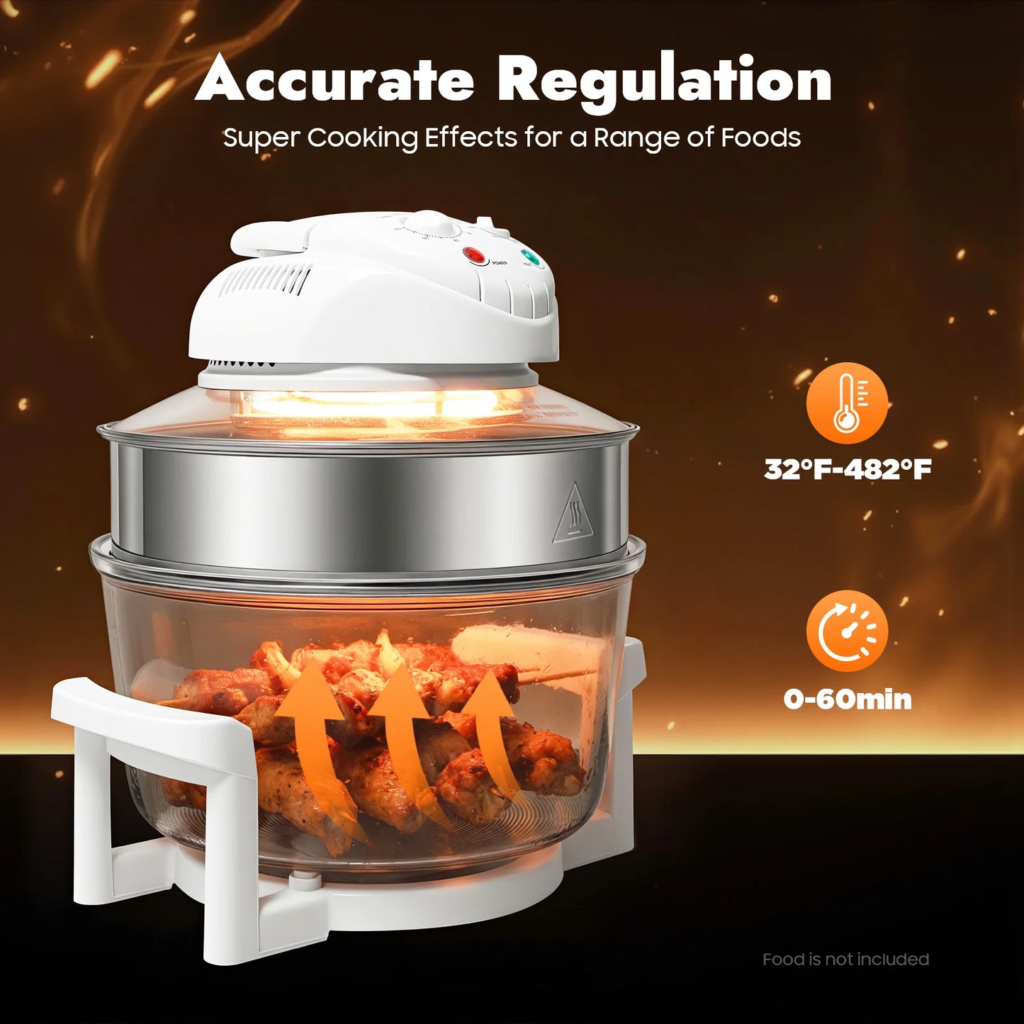 Visual Air Fryer 110V 360 Hot Air Circulation Oil Free