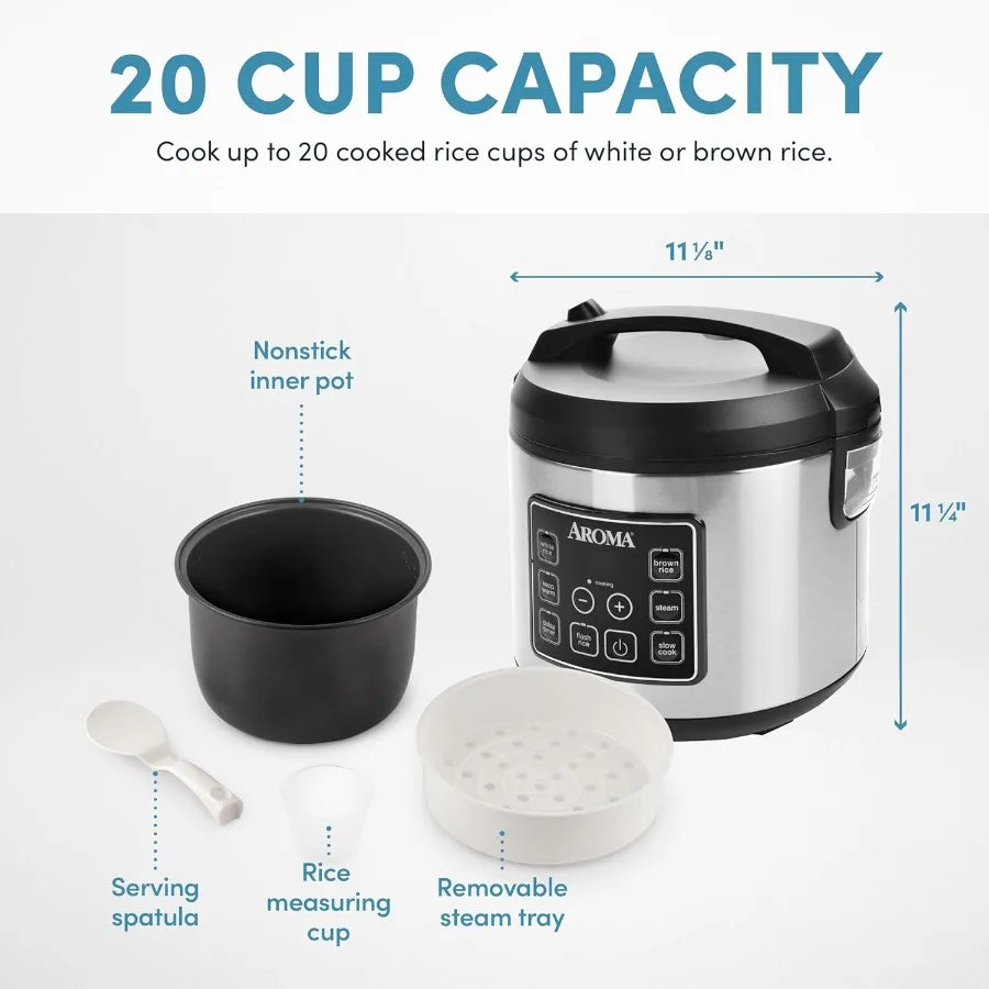 Abay Digital Rice Cooker 20 Cup Cooked 10 Cup Uncooked