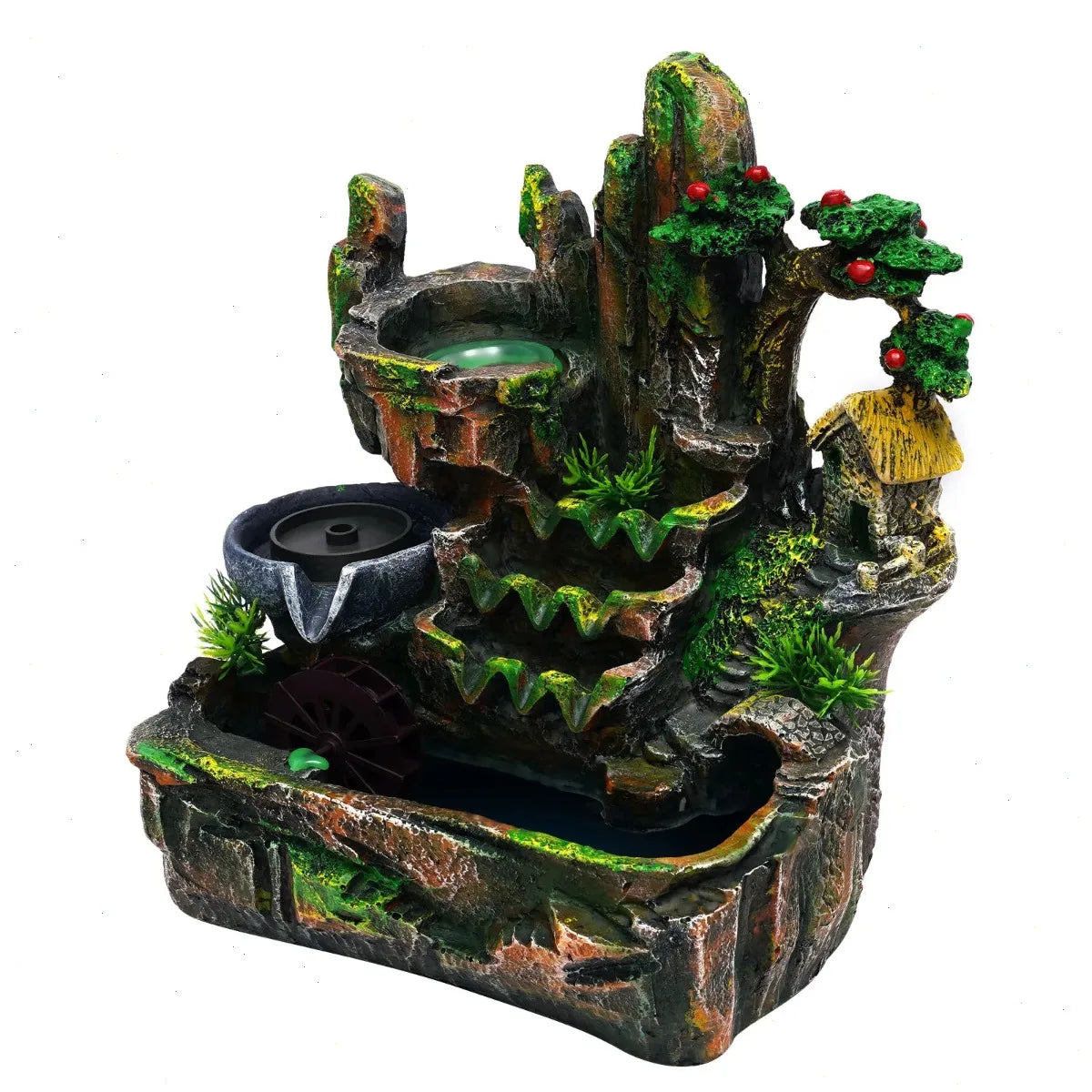Bymaocar Rockery Indoor Fountain With LED Lamp And Atomization Effect