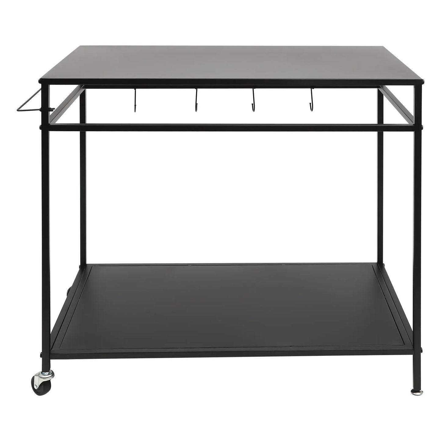 Bymaocar Double Shelf Movable Outdoor Kitchen Cart With Spice Rack