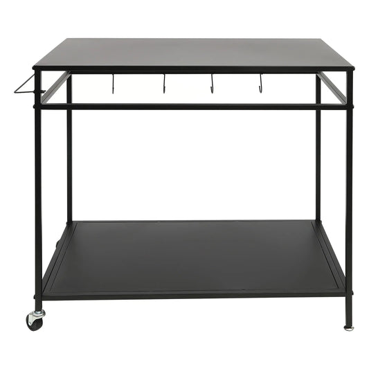 Bymaocar Double Shelf Movable Outdoor Kitchen Cart With Spice Rack