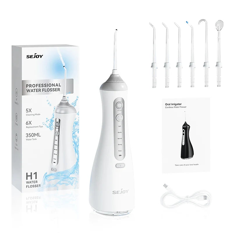 Sejoy Portable Cordless Oral Irrigator With Six Cleaning Modes Home Care