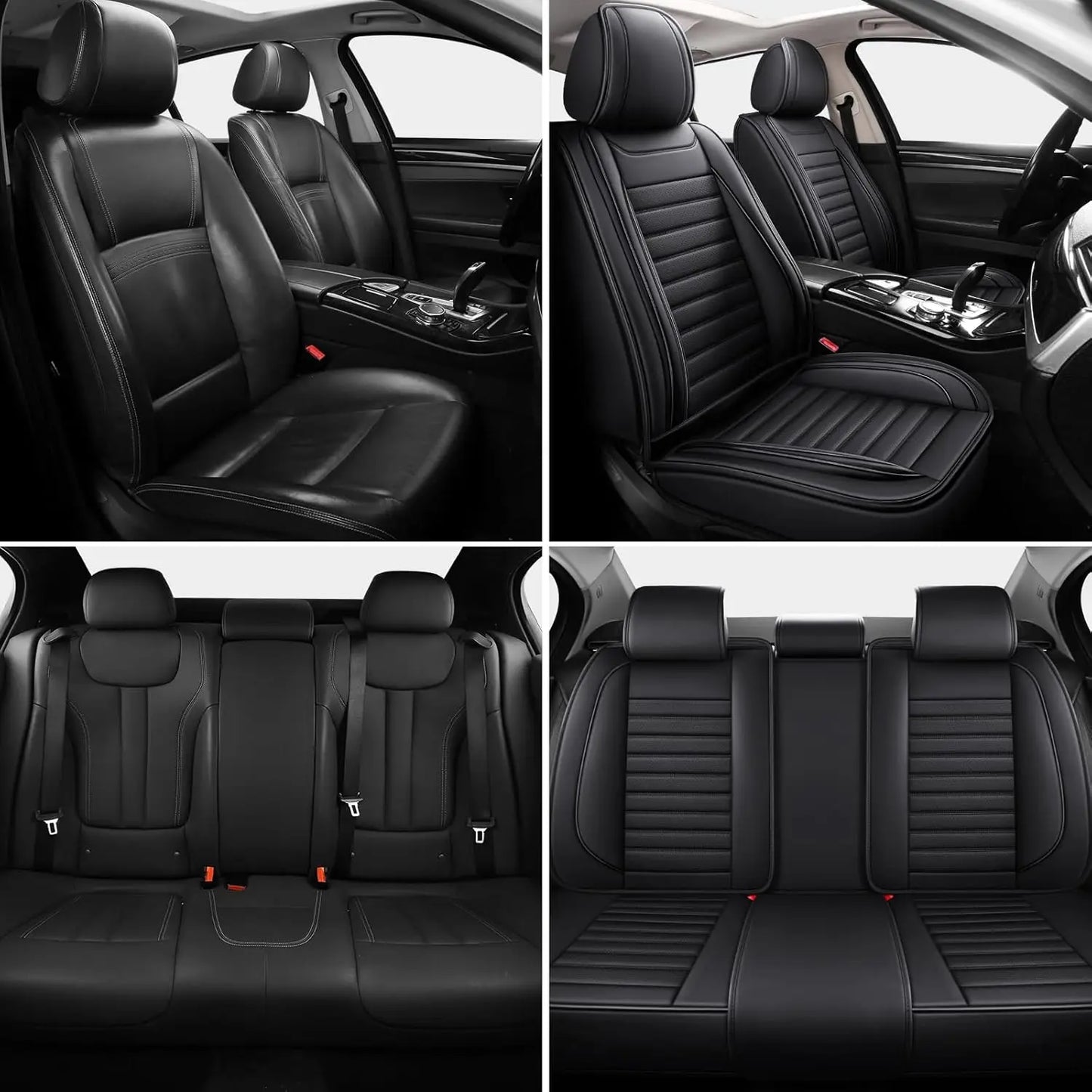 Universal Fit PU Leather Car Seat Covers For Front And Rear Bench