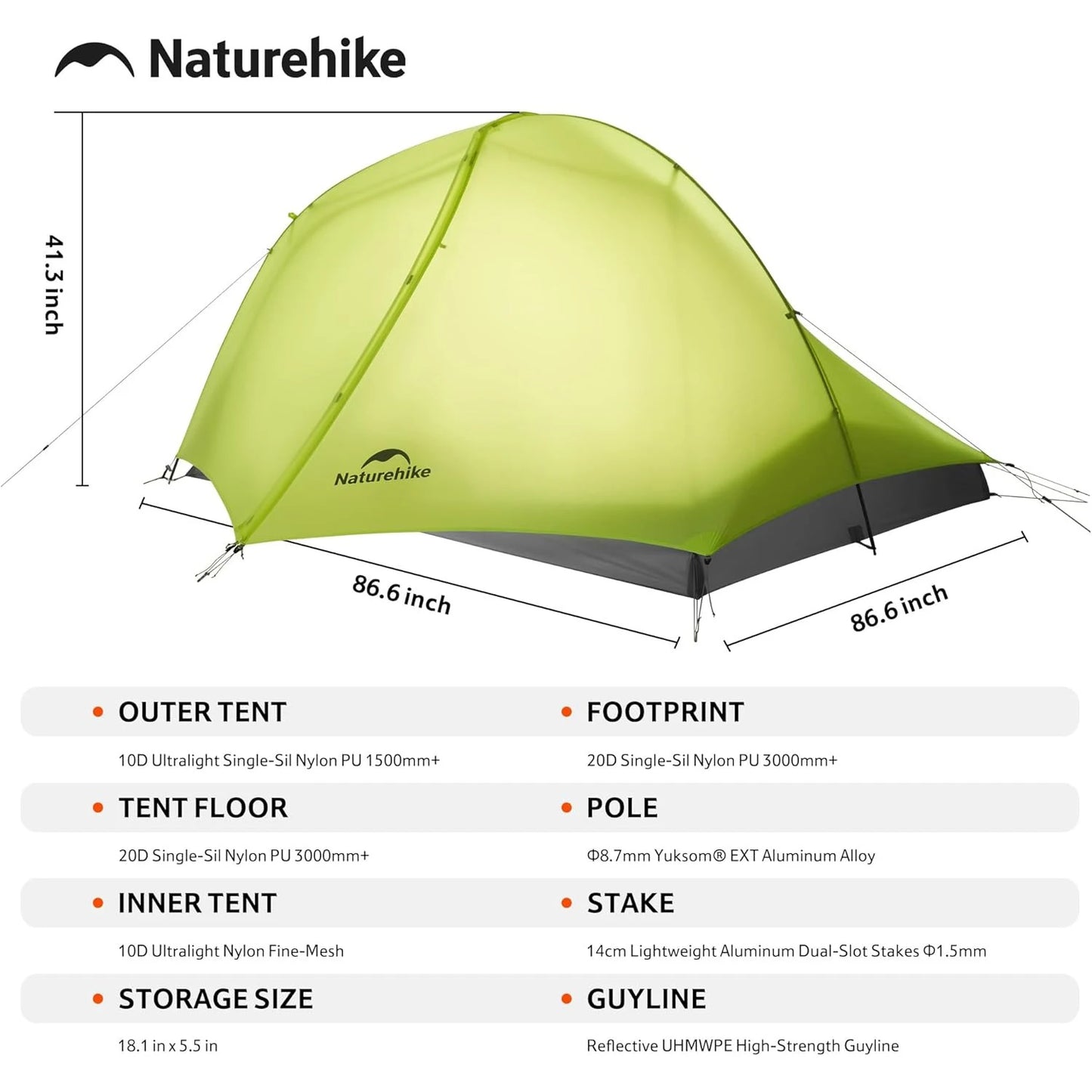Naturehike Star Trail EXT Hiking Tent Ultralight 2 Person Outdoor