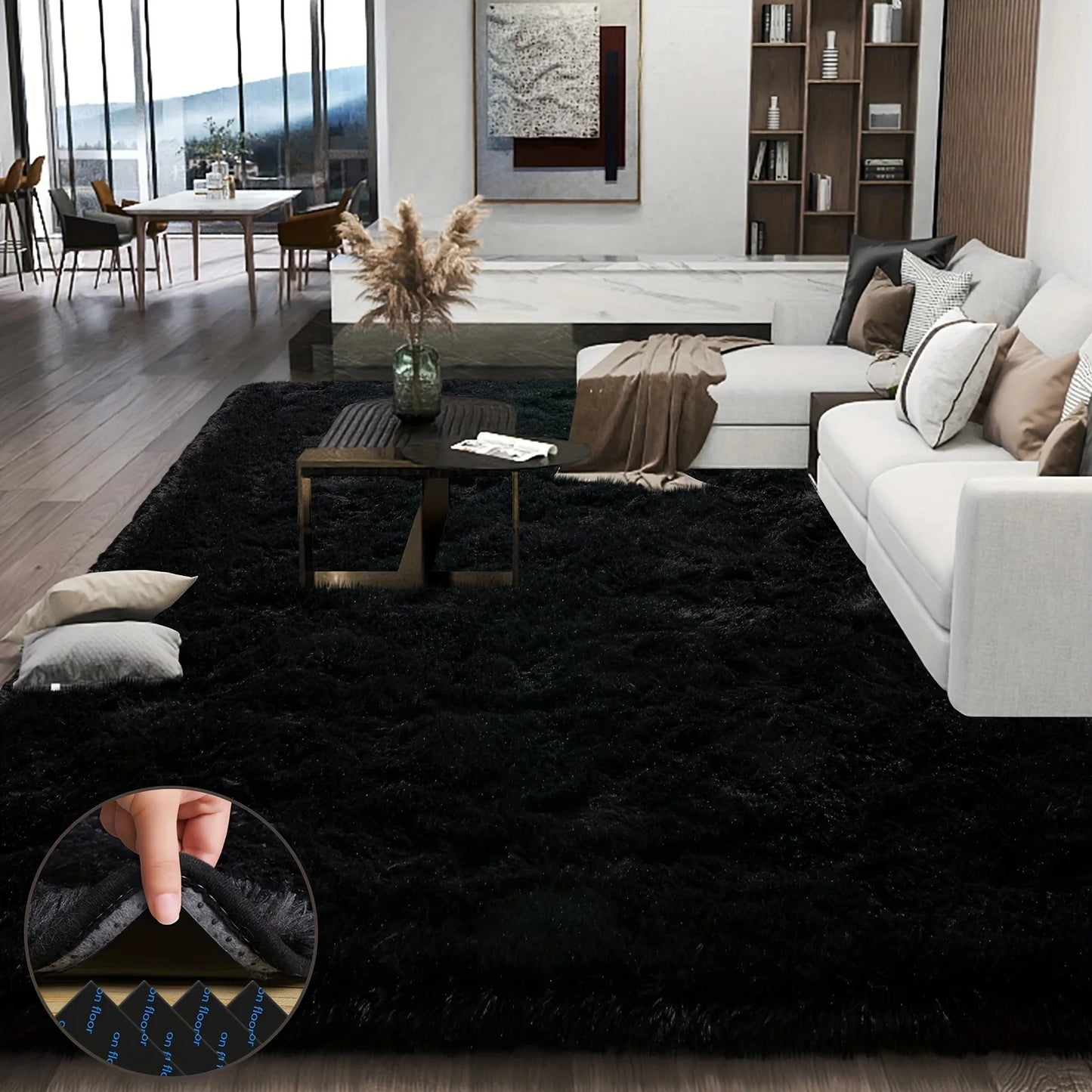 Plush Geometric Area Rug For Living Room And Bedroom