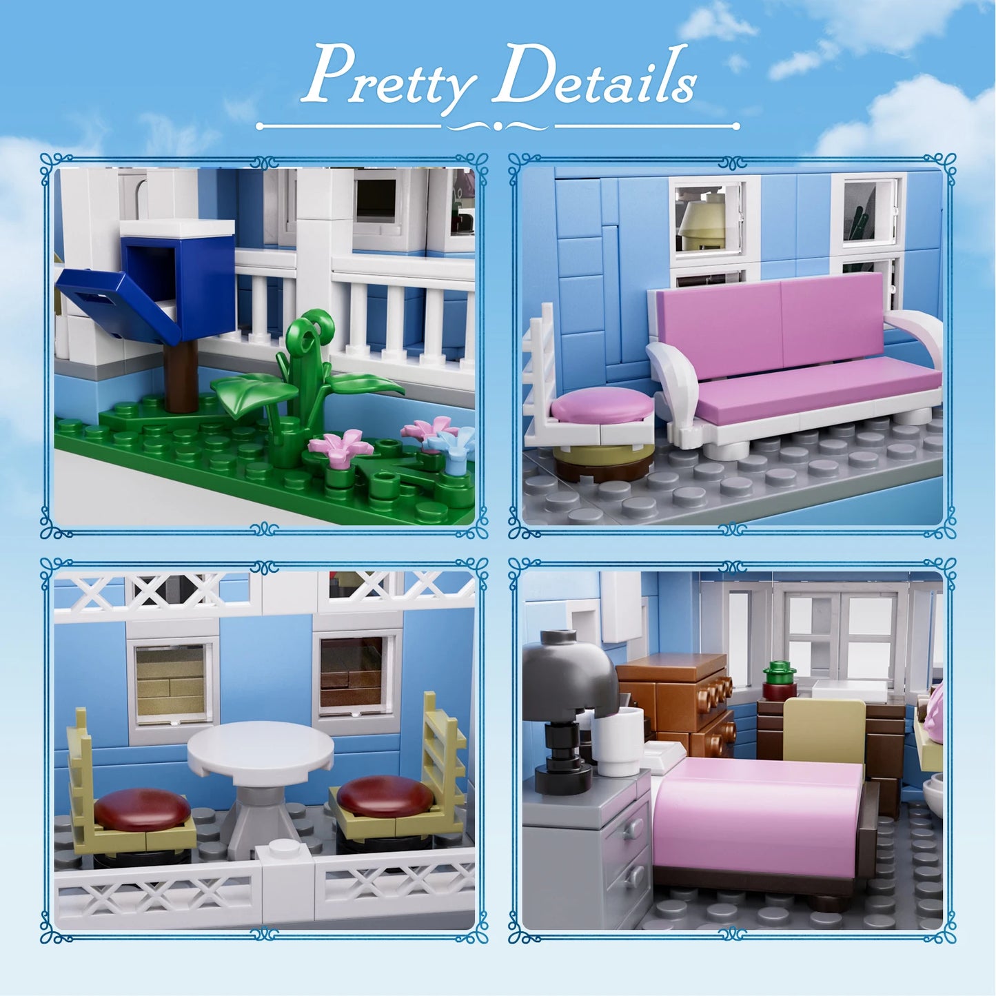 Lorelai House Building Blocks Set Desktop Ornament Palace Architecture Decor