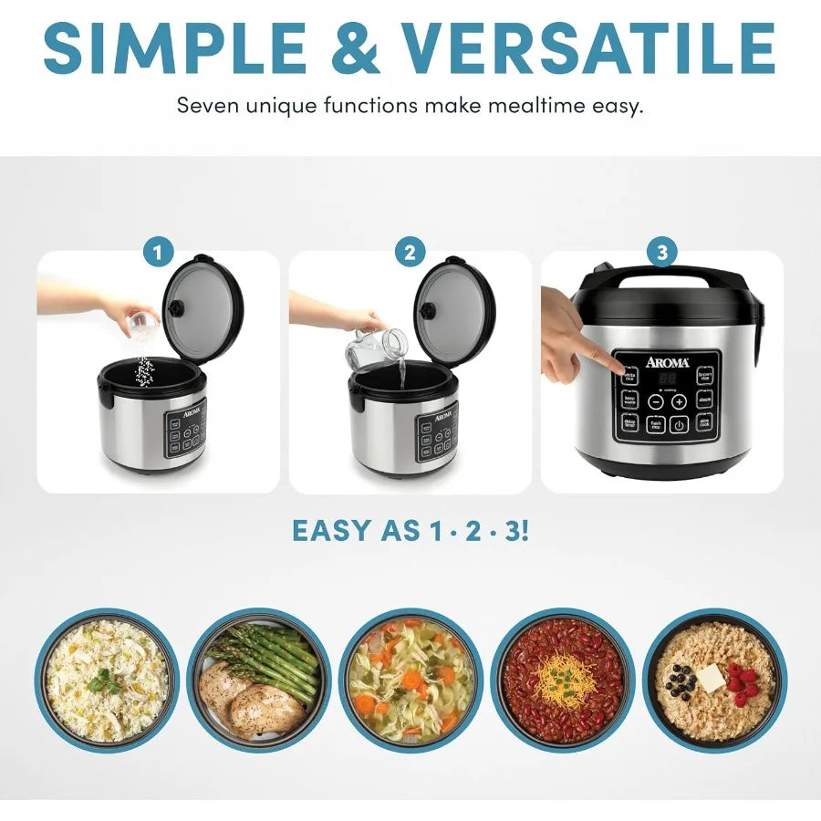 Abay Digital Rice Cooker 20 Cup Cooked 10 Cup Uncooked