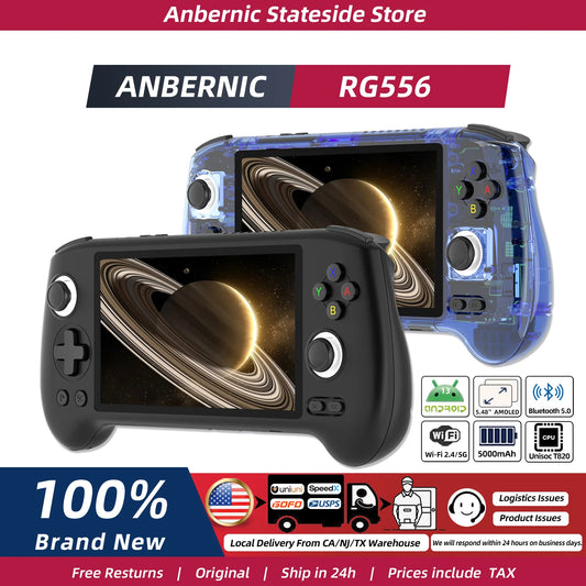 ANBERNIC RG556 Retro Handheld Game Android 13 5.48 inch Touch OLED Screen Support DP WiFi Bluetooth Hall Rocker Battery 5500mAh