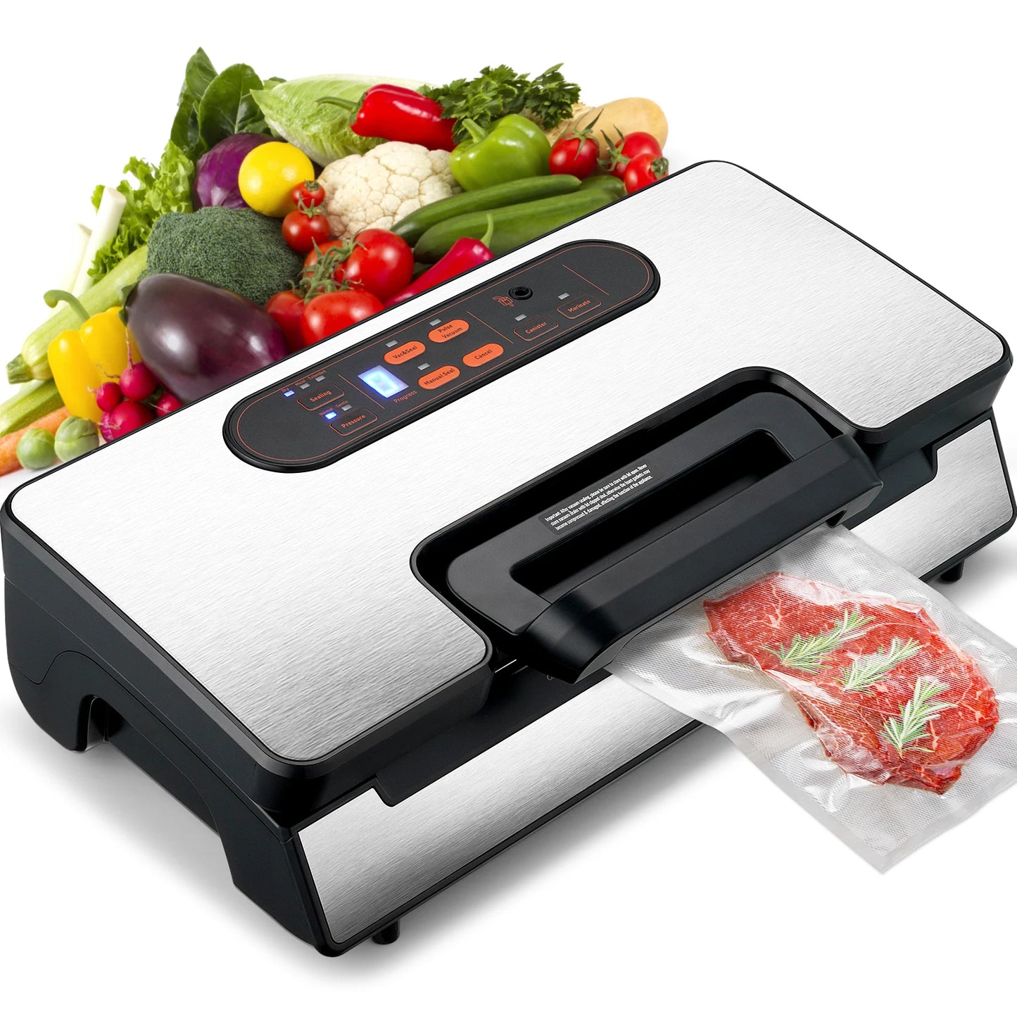 SucceBuy Vacuum Sealer Machine 90Kpa 130W For Fresh Food Storage