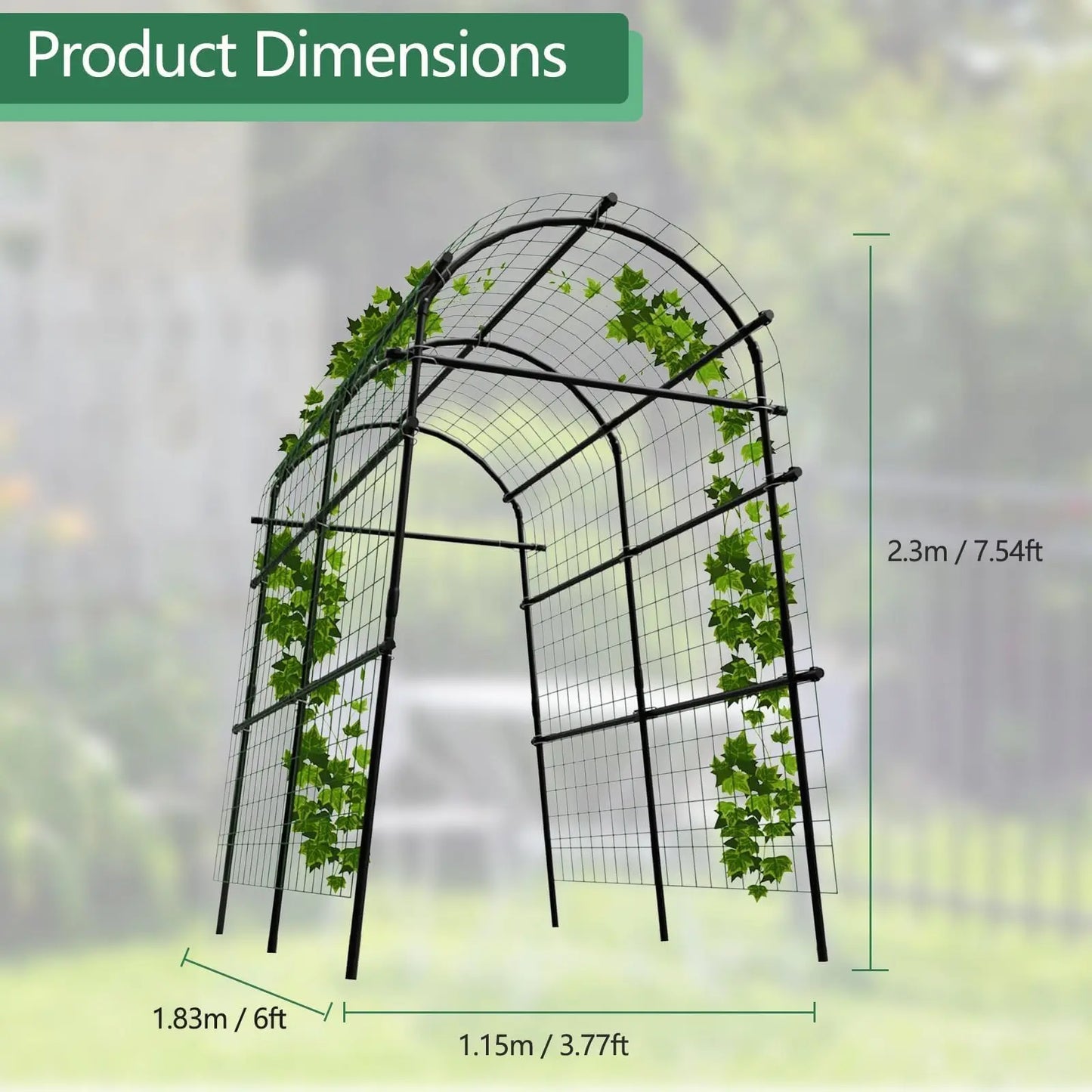 HiMISS Garden Arch Trellis Adjustable Outdoor Arbor For Climbing Plants