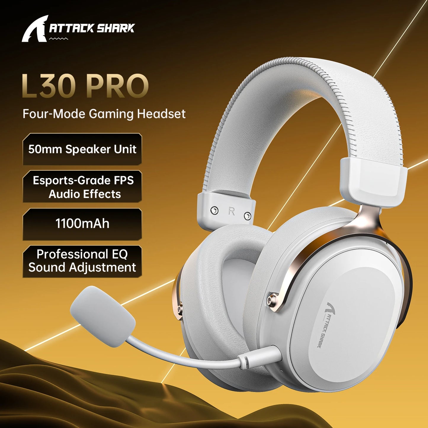 Attack Shark L30PRO Wireless Gaming Headset 7 1 Surround Sound