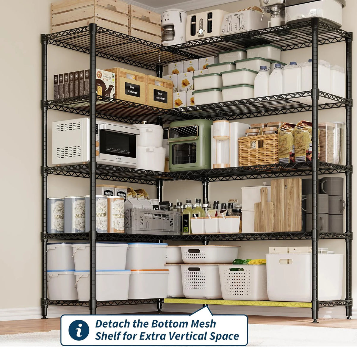 Twister Heavy Duty Adjustable Metal Storage Shelves For Kitchen Garage