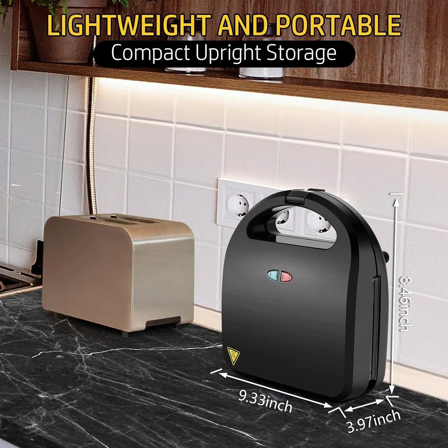 3-in-1 Sandwich Maker With Removable Plates Panini And Waffle Maker