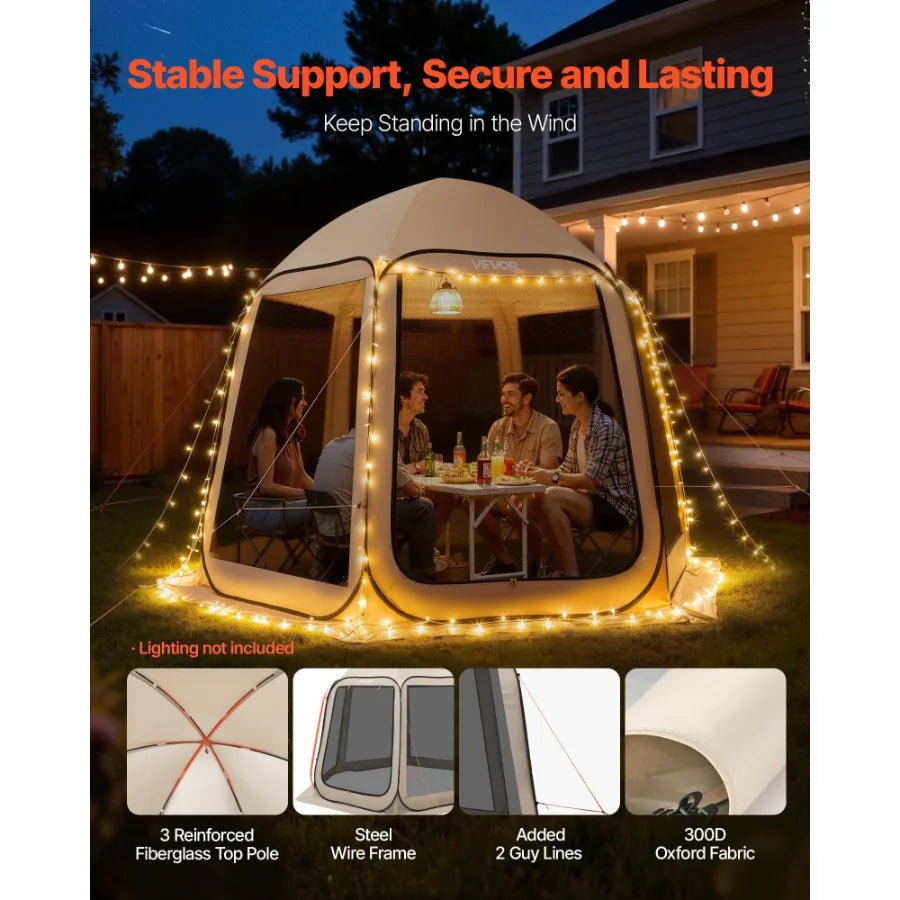 Pop Up Screen House Tent With Netting Sides For Garden Use