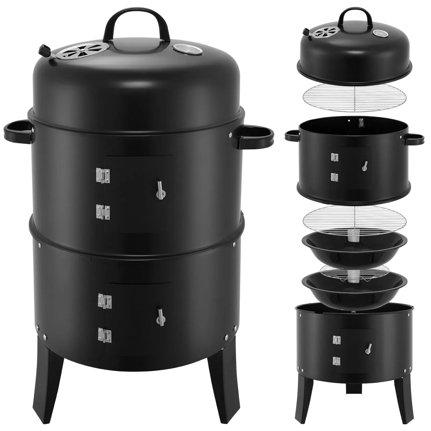 Three In One Smoked Grill Vertical Portable Smoker For Camping