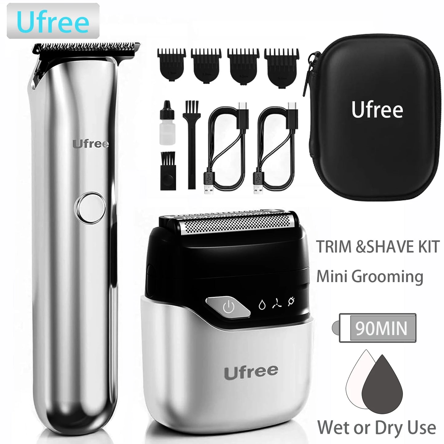 Waterproof Electric Beard Trimmer And Foil Shaver Kit For Men