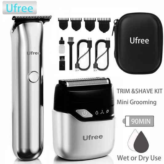 Waterproof Electric Beard Trimmer And Foil Shaver Kit For Men